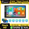 podofo Autoradio Podofo 2 Din, Lettore Multimediale MP5, CarPlay, Android Auto, Sistemi Intelligenti per Auto, BT, EQ, Radio FM, Stereo con Controllo al Volante