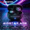 Monster A08 Auricolari Bluetooth 6.0 ANC Mini Invisibili In-Ear Sportivi con Cancellazione Attiva del Rumore TWS Wireless