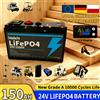 Batteria al Litio LiFePO4 24V 150Ah, 4000+ Cicli Profondi, per Giocattoli Elettrici, Scooter, Radio, UPS, Ecoscandaglio per Kayak, Pannello Solare