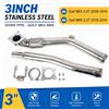 NONE Downpipe di Scarico per Auto Compatibile con VW Golf GTI MK5 MK6 Jetta 2.0T Turbo e Audi A3 8P da 2.5 a 3 Pollici (63mm a 76mm)