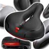 NONE Sella per Bicicletta Rossa Universale Comfort con Doppia Sospensione a Molla, in Pelle Sintetica Impermeabile, 25,5 cm, per MTB, Trekking, Bici da Città, BMX, Cruiser, Touring, Ciclismo Ricreativo,