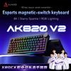 Ajazz Tastiera da Gaming Ajazz AK820 V2 HE Cablata 75% con Effetto Hall, Rapid Trigger, Polling Rate 8000Hz, Alta Precisione, Supporto Multi-modalità, Doppie Strisce Luminose RGB, Manopola Volume in