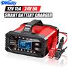 DWiusty Caricabatterie Intelligente DWiusty 12V/24V 15A Automatico, Caricatore a Impulsi per Riparazione Batterie AGM, GEL, Piombo-Acido e LiFePO4, Display LCD a 10 Fasi per Auto, Moto, Barca