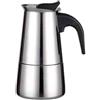 NONE Caffettiera Moka Italiana per Piano Cottura, 100ML/2 Tazze, in Acciaio Inossidabile, con Manico Isolato, Regalo per Piano Cottura a Induzione, Caffettiera Espresso da 200ML/4 Tazze, Percolatore Moka