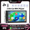 Podofo Autoradio 7 Pollici Double Din MP5 con Carplay Wireless, Android Auto, Mirror Link, Schermo Touch 1024*600, Supporto Telecamera Posteriore, Lettore Multimediale MP5, BT, WIFI, GPS, Radio FM,