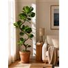 NONE 1 Pezzo di Ficus Lyrata Artificiale a Forma di S di 1,5 m con Vaso per Decorazione Interna Casa e Ufficio