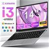 xia man Computer portatile da ufficio Xiaman da 14,1 pollici, Intel Core i3 6100U, Windows 11, 16GB DDR, SSD da 1TB/2TB, Notebook PC sbloccato.