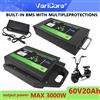 VariCore Batteria al Litio Impermeabile VariCore 60V 20Ah, Celle 18650, 500W-2400W, con BMS Integrato per City Coco, con Caricabatterie 67.2V