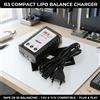 NONE Caricabatterie Bilanciato B3 per Batterie Lipo 7.4V 11.1V 2S 3S, Caricatore Intelligente Compatto per Droni RC, Elicotteri, Quadricotteri, Auto, Barche e Giocattoli