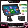 Podofo, autoradio da 7 pollici con 8 GB di memoria, lettore multimediale, navigazione GPS 3D, schermo retrattile, memoria DDR256M/800MHz integrata, supporto per schede TF/MMC, monitor portatile per