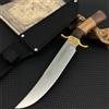 Gdekls Coltello Artigianale in Acciaio Inossidabile Lucido a Tre Toni con Manico Curvo in Legno Segmentato, Croce in Ottone Massiccio, Vintage, Fatto a Mano, da Collezione, con Fodero Antipolvere in Tessuto