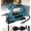 Compressore d'aria elettrico senza fili da 200 kPa con luce LED, gonfiatore portatile per pneumatici auto, compatibile con batteria al litio Makita 18V