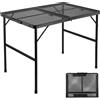 NONE Tavolo per barbecue da esterno, leggero, pieghevole, in alluminio, con rete metallica, portatile, per campeggio, cucina, barbecue, camper, picnic