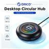 ORICO Hub USB circolare portatile con illuminazione RGB, splitter USB 3.0 5Gbps, adattatore multiporta con jack audio, lettore SD e TF per notebook