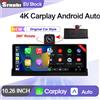 Srnubi 10.26" 4K Videoregistratore per Auto Carplay Android Auto 360 ° Dashcam a Doppia Lente Rotante per Camion, Registratore di Guida con WIFI, FM e BT
