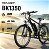 Headeer Bicicletta Elettrica Headeer Bk1350, Motore 500W, Velocità Massima 35 Km/H, Batteria 48V 15Ah, Autonomia 60Km, Doppio Freno a Disco, Pneumatici da 26 Pollici