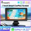 NONE Monitor per Auto Podofo 7 Pollici con Carplay e Android Auto, Controllo Vocale, Schermo Touch, Radio, Lettore Intelligente, Telecamera per Cruscotto