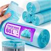 NONE Sacchi per Rifiuti con Cordoncino 60L 10 Rotoli Universali per Cucina e Casa, Resistenti, Affidabili, Barriera Anti-Odore, Impermeabili, per Pulizia Domestica, Gestione Rifiuti Quotidiani, Multiuso,