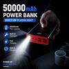InTessry Power Bank da 50000mAh, Ricarica Rapida da 22,5W con 4 Uscite USB e 3 Ingressi (Type-C/Micro/Lightning), Batteria di Grande Capacità per Ricaricare Più Dispositivi, Ideale per Campeggio, Viaggi, Casa