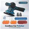 TEETOK Lucidatrice per auto a batteria 12V, 6 velocità regolabili, macchina per lucidatura e ceratura, doppia batteria da 3,0 Ah, caricabatterie europeo, kit completo di accessori per la rimozione di graffi