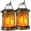 PUAIDA Set di 2 Lanterne Solari da Esterno, Lanterne Solari con Effetto Fiamma Tremolante Migliorato, Lanterne Decorative da Esterno Impermeabili e Sospese