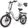 SAMEBIKE CY20 Bicicletta Elettrica Pieghevole da 20 Pollici per Adulti, Batteria Rimovibile 36V 13AH, Motore 250W, 25km/h, 7 Velocità con Cestino Pieghevole, Porta Telefono, Cuscino Sedile Posteriore,