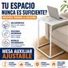 NONE Tavolino Laterale Regolabile in Altezza per Divano e Letto, Scrivania Portatile in Plastica PP e Ferro, Tavolino Multifunzionale Bianco con Base a U per Soggiorno e Camera da Letto, 40x70cm