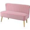 NONE Divano a 2 Posti, Divano in Tessuto, Divano Imbottito, Divano Ampio da Salotto, Rosa