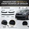NONE Spoiler Anteriore per Paraurti per VW Golf 6 MK6 Standard TSI TDI 2008-2012 Kit Carrozzeria in ABS Tuning