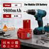 NONE Batteria per utensili elettrici 12V 9.8Ah Ni-MH compatibile con Makita PA09 PA12 PA14 PA18, confezione da 4 pezzi di ricambio