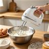 NONE Frullatore Elettrico Portatile per Uso Domestico 200W, 5 Velocità con Controllo Turbo, Accessori in Acciaio Inox, Sbattitore per Uova, Crema, Impasto per Torte e Pasticceria