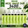 Makita Batteria al litio ricaricabile NCR18650 34B 3400mAh 3.7V 10A a contatto superiore piatto, ad alta capacità e lunga durata, per torce, luci LED, dispositivi elettronici, apparecchiature portatili.