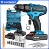 bromose Trapano Elettrico 3-in-1 28V Brushless Senza Fili con Martello e Kit Cacciavite a Impatto, Utensili Elettrici a Batteria agli Ioni di Litio con 2 Batterie e Spina EU per Uso Domestico Fai-da-te