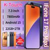 K-Touch IFone 17 Pro Maxi 7.3HD Telefono Cellulare Android 15 Smartphone 22G+2TB 5G Dual SIM 7800mAh Sbloccato Versione Globale 16+48MP Cellulari