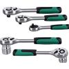 NONE Set di Attrezzi Meccanici Podofo da 216 Pezzi con Chiavi a Bussola da 1/4', 3/8', 1/2' e Chiave a Cricchetto a 24 Denti per Riparazione di Auto, Moto e Uso Domestico