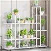 NONE Set di 1 Supporto per Piante in Ferro Battuto, Scaffale per Fiori a Più Livelli per Interni ed Esterni, Porta Vasi in Metallo per Piante Succulente e Pothos, Decorazione per Balcone, Patio e Soggiorno