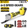MELLWIN Utensile Multifunzione Oscillante Senza Spazzole 25000OPM 6+3 Velocità, Utensile Elettrico Multifunzione con Cambio Rapido, Sega, Trimmer, Pala, Utensile per Taglio Legno, Compatibile con
