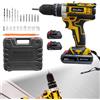 NONE Kit Trapano a Percussione 3-in-1 21V - 25+3 Impostazioni di Coppia, Cacciavite Elettrico a 2 Velocità, Mandrino in Acciaio da 0,8-10mm, Luce di Lavoro a LED, 2 Batterie Ricaricabili, Include Punte e