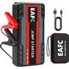 EAFC Avviatore di emergenza per auto EAFC, 600A di picco, 12V, booster per batteria auto, power bank portatile, caricatore USB con torcia LED a 3 modalità, avviatore di emergenza per veicoli a benzina da