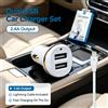 NONE Set di caricabatterie da auto con doppia porta USB e cavo Lightning, adattatore da auto con ricarica rapida da 2,4 A e cavo Lightning da 100 cm, ideale per iPhone e per l'uso in viaggio.