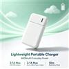 NONE Power bank portatile WL20 da 6000 mAh, con uscita USB singola da 2,1 A, doppia porta di ingresso, Micro USB e Type-C, caricabatterie sottile per dispositivi mobili.