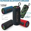 NONE Altoparlante Bluetooth portatile da 10 W, altoparlante impermeabile per esterni con luce LED RGB, tecnologia TWS Link+, potenziamento dei bassi, ricarica tramite USB-C, suono stereo potente, ideale