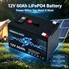 MARKTITA Batteria LiFePO4 12V 60Ah con celle 21700, ricaricabile a ciclo profondo, con BMS integrato, al litio, per veicoli elettrici, scooter, ecoscandagli.