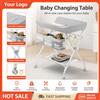 NONE GarveeLife: fasciatoio pieghevole 2 in 1 con vasca integrata, altezza regolabile e base mobile, struttura robusta in acciaio, supporta fino a 25 kg, design ergonomico, ideale per neonati e bambini da