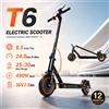 TODIMART Monopattino elettrico TODIMART T6, monopattino elettrico pieghevole per il trasporto quotidiano con sospensioni anteriori, display LCD e controllo tramite app, autonomia di 25-30 km, velocità massima