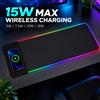 NONE Tappetino per mouse gaming XXL 800 × 300 mm con ricarica wireless fino a 15 W, bordo luminoso multicolore, superficie estesa per tastiera e mouse, alimentazione Type-C, accessorio per PC, laptop e