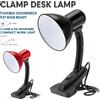 NONE Lampada da tavolo con clip nera WETECH W2413, braccio flessibile e pieghevole, lampada da lettura con attacco E27, lampada da scrivania con clip e spina, dotata di interruttore, ideale per la testiera