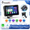 Podofo, autoradio portatile da 5 pollici con schermo, compatibile con CarPlay wireless e Android Auto, lettore multimediale con schermo touchscreen, supporta la connessione automatica tramite