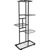 HGTUGO Portavasi in metallo per interni ed esterni, con 5 ripiani e 6 vasi, scaffale per fiori, espositore per piante, organizer per la casa, balcone, patio e giardino.