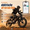Headeer Nuova bici elettrica fuoristrada HEADEER, batteria 48V 20Ah, autonomia 80km, sospensione anteriore e posteriore. Moto leggera per fuoristrada, città e campagna, MTB pneumatici larghi 20*4.0.